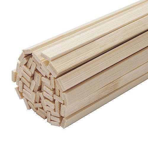 FACATH 100 Stück 39,1 cm natürliche Bambusstäbchen, 0,9 cm Breite, Holzstäbe für Bastelprojekte, Wachsmischen, Schilderherstellung und mehr von FACATH