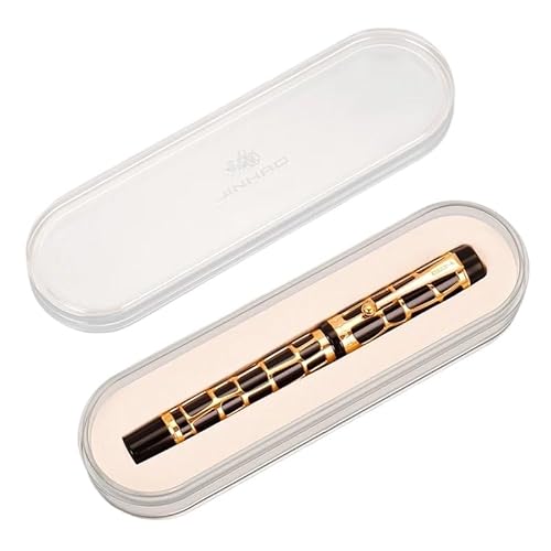 FACDEM 100 Centennial Füllfederhalter aus Kunstharz, hohl, goldener Clip, für Business, Büro, Geschenk, Schreibwaren, Schulbedarf (transparent, F) von FACDEM