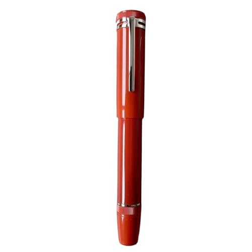 FACDEM 1912 Kolbentinte mit rotierender Stiftspitze, Schwarz / Rot, Harz, Füllfederhalter, Schreibgeschenke (Rot, Silber, Stift mit Box) von FACDEM