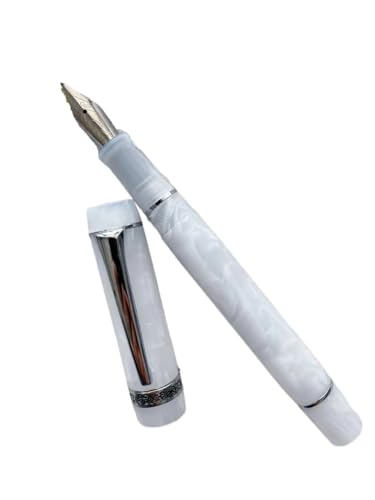 FACDEM Acryl-Füllfederhalter EF/F-Feder in 24 Farben, schönes Marmor-Bernstein-Muster, Tinte, Schreiben, Geschenk, Büro, Geschäft (Gletscher (silberner Clip), EF (0,38 mm) von FACDEM