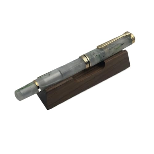 FACDEM Acryl-Kolben-Füllfederhalter, Feder F, M, B, 0,5 / ,7 mm, goldfarbener Clip, Schreiben, Büro, Geschenkstift (K, Schmidt M (0,7 mm) von FACDEM