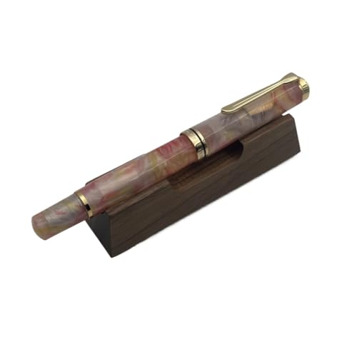 FACDEM Acryl-Kolben-Füllfederhalter, Feder F, M, B, 0,5 mm, 0,5 mm, 0,5 mm, goldfarbener Clip, Schreiben, Büro, Geschenkstift (I, Schmidt F (0,5 mm) von FACDEM