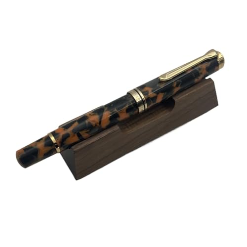 FACDEM Acryl-Kolben-Füllfederhalter, Feder: F, M, B, 0,5 / ,7 mm, 0,5 mm, goldfarbener Clip, Schreiben, Büro, Geschenk, 0,5 mm von FACDEM