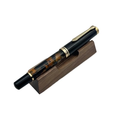 FACDEM Acryl-Kolben-Füllfederhalter, Feder: F, M, B, 0,5 / ,7 mm, 0,5 mm, goldfarbener Clip, Schreiben, Büro, Geschenkstift (F,Schmidt F (0,5 mm)) von FACDEM