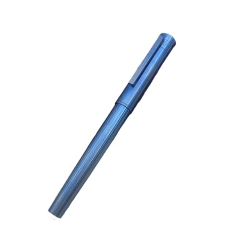 FACDEM Bunter, glatter Füllfederhalter aus Titanlegierung, Nr. 6 EF/F, weiche Feder, für Business, Studenten, Schreiben, Geschenk mit Konverter-Stift (B, langes Messer 0,8–1,2 mm) von FACDEM