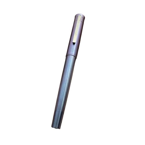 FACDEM Bunter, glatter Füllfederhalter aus Titanlegierung, Nr. 6 EF/F, weiche Feder, für Geschäftsleute, Schreiben, Geschenk mit Konverter-Stift (E,langes Messer 0,8–1,2 mm) von FACDEM