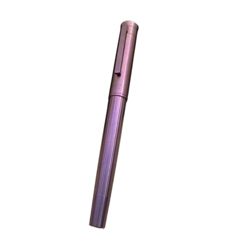 FACDEM Bunter, glatter Füllfederhalter aus Titanlegierung, Nr. 6 EF/F, weiche Feder, für Geschäftsleute, Schreiben, Geschenk mit Konverter-Stift (H, F (0,5 mm) von FACDEM