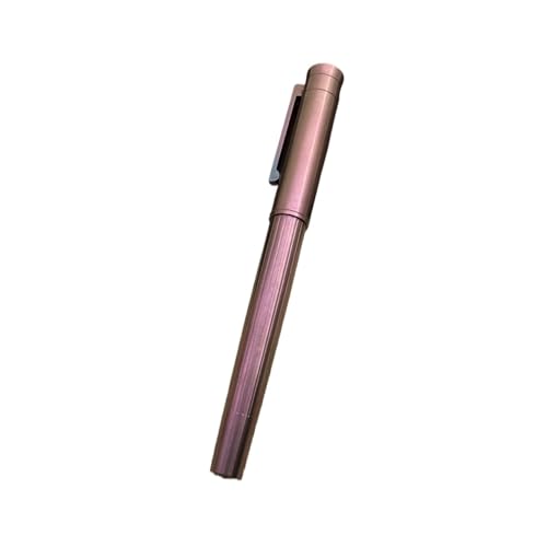 FACDEM Bunter, glatter Füllfederhalter aus Titanlegierung, Nr. 6 EF/F, weiche Feder, für Geschäftsleute, Studenten, Schreiben, Geschenk mit Konverter-Stift (C, langes Messer 0,8–1,2 mm) von FACDEM