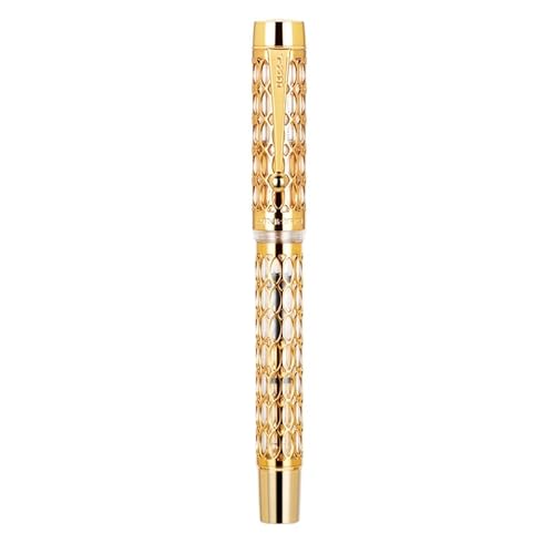 FACDEM Centennial Füllfederhalter aus Kunstharz, hohl, goldener Clip, Büro, Geschenk, Schreibwaren, Schulbedarf, Rot, gebogen, 100 Stück von FACDEM
