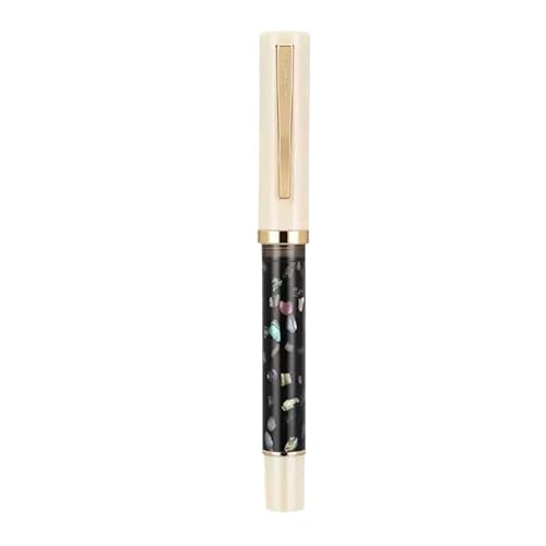 FACDEM Farbiger Füllfederhalter mit Perlmutt, F EF Feder, Tinte, Kalligraphie-Stift, Schreibwaren, Schule, Bürobedarf, Studenten, Geschenk (01, F 0,5 mm) von FACDEM