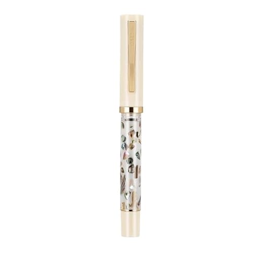 FACDEM Farbiger Füllfederhalter mit Perlmutt, F EF Feder, Tinte, Kalligraphie-Stift, Schreibwaren, Schule, Bürobedarf, Studenten, Geschenk (02, F 0,5 mm) von FACDEM