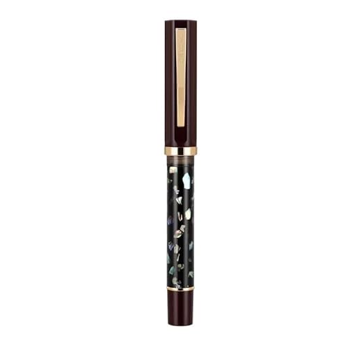 FACDEM Farbiger Füllfederhalter mit Perlmutt, F EF Feder, Tinte, Kalligraphie-Stift, Schreibwaren, Schule, Bürobedarf, Studenten, Geschenk (04, F 0,5 mm) von FACDEM