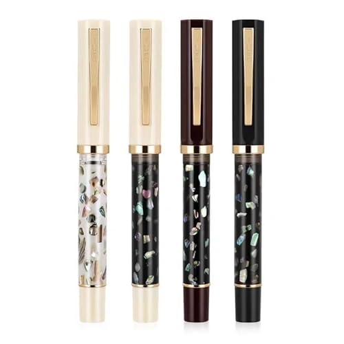 FACDEM Farbiger Füllfederhalter mit Perlmutt, F EF Feder, Tinte, Kalligraphie-Stift, Schreibwaren, Schule, Bürobedarf, Studenten, Geschenk (05, EF 0,38 mm) von FACDEM