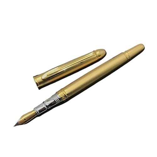 FACDEM Füllfederhalter, Metall, goldfarben, feine Spitze, gebogene Spitze, Tintenstifte zum Schreiben, Geschenk, Schreibwaren, Schule, Bürobedarf, 1 Stück von FACDEM