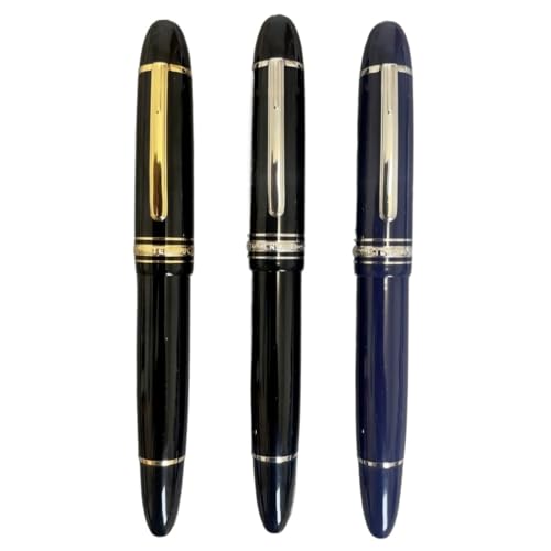 FACDEM Füllfederhalter Nr. 8 Feder für Geschäftstätigkeit, Kalligraphie, Tintenaufnahme, Schreibstift, silberfarben, goldfarben, Schwarz, 3 Stück von FACDEM
