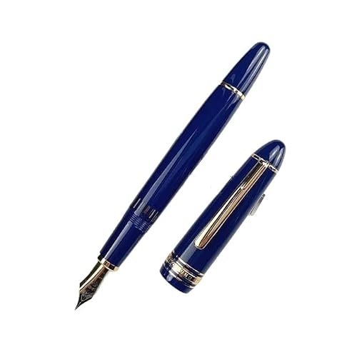 FACDEM Füllfederhalter mit Kolbenfüllung, Iridiumgold, EF-Feder F, Schwarz, Dunkelblau, Kunstharz, Schreibtintenstifte (blau, rund, hohl, EF (0,38 mm)) von FACDEM