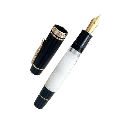 FACDEM Füllfederhalter mit großem Kolben, orange Nr. 6/8 EF/F/M, Feder aus Hartgummi, Kupferstruktur, Schreibtinte, Geschenkstifte (01, handpoliert, M) von FACDEM