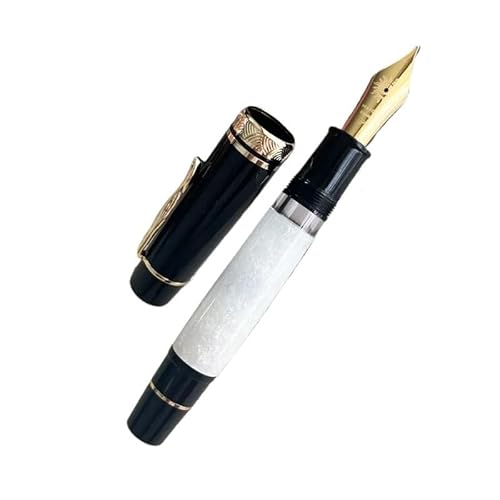 FACDEM Füllfederhalter mit großem Kolben, orange Nr. 6/8 EF/F/M, Hartgummi-Zunge, Kupferstruktur, Schreibtinte, Geschenkstifte (03, langes Messer 1–1,4 mm) von FACDEM