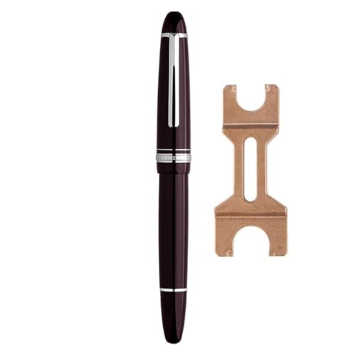FACDEM Füllfederhalter und Messingschlüssel, Metall-Kupferkolben, 0,4EF/0,5F Federn, Erwachsene, Studenten, Schreibwaren, Geschenke, Stift, Schule (Rot, F 0,5 mm) von FACDEM