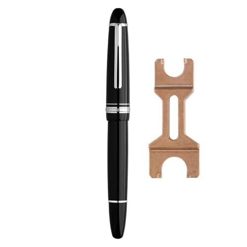 FACDEM Füllfederhalter und Messingschlüssel, Metall-Kupferkolben, 0,4EF/0,5F Federn, Erwachsene, Studenten, Schreibwaren, Geschenke, Stift, Schule (Schwarz, M, 0,6 mm) von FACDEM