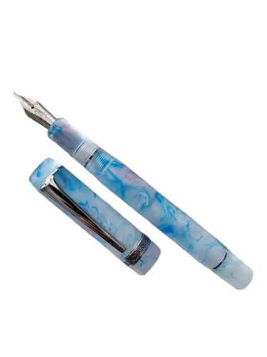 FACDEM Glatter Acryl-Füllfederhalter, EF/F-Feder, schönes Marmor-Bernstein-Muster, Tinte, Schreiben, Geschenk, Büro, Geschäft (bunte Wolke, M (0,8 mm) von FACDEM