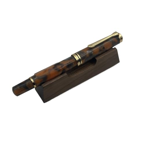 FACDEM Limited Pen Acryl-Kolben-Füllfederhalter, Feder F, M, B, 0,5, ,7 mm, 0,0 mm Spitze, goldener Clip, Schreiben, Büro, Geschenkstift (M,Schmidt B (1,0 mm)) von FACDEM