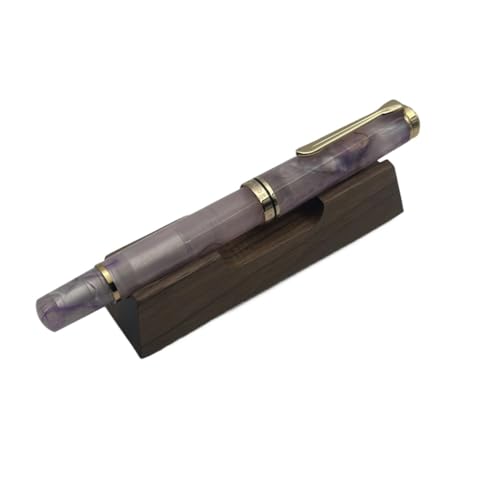 FACDEM Limited Pen Acryl-Kolben-Füllfederhalter, Feder F, M, B, 0,5 / ,7 mm, goldfarbener Clip, Schreiben, Büro, Geschenkstift (R, Schmidt B (1,0 mm) von FACDEM