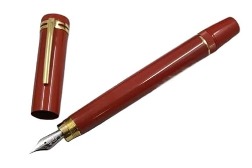 FACDEM Luxury Heritage Collection 1912 Füllfederhalter mit Kolbentinte, rotierende Stiftspitze, Schwarz/Rot, Kunstharz (8, Stift mit Box) von FACDEM