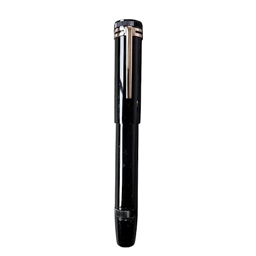 FACDEM Luxury Heritage Collection 1912 Füllfederhalter mit Kolbentinte, rotierende Stiftspitze, Schwarz / Rot, Kunstharz (B, Stift mit Box) von FACDEM