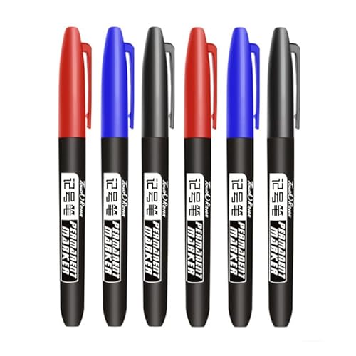FACDEM Permanentmarker, wasserfeste Tinte, feine Spitze, schwarz, blau, rot, Öltinte, 1,5 mm, runde Spitze, feine Farbmarker, 3 Stück, Blau von FACDEM