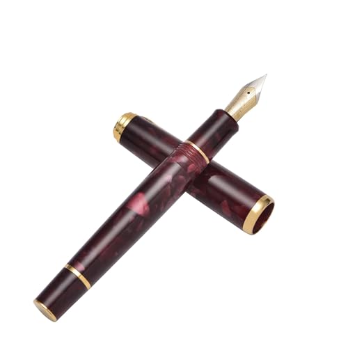 FACDEM Retro Acrylharz Füllfederhalter Nebula Serie EF Feder Dunkelrot Bürostift mit Konverter Schreiben Business Geschenk Stift von FACDEM