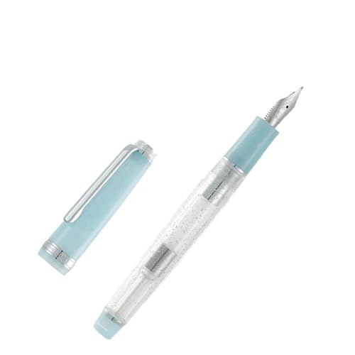 FACDEM Transparenter Eisblauer Füllfederhalter, für Männer und Frauen, harter Stift, Kalligraphie, Praxis, Schreibwaren, Schule, Bürobedarf (M) von FACDEM