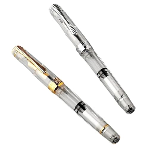 FACDEM Transparenter Füllfederhalter, Kolben, große Kapazität, Acrylklinge, runde Spitze, Premium-Geschenkstift, Bürobedarf, Geschenkstift (G) von FACDEM