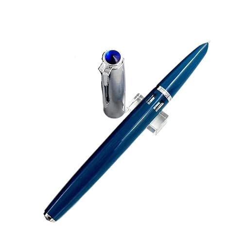 FACDEM Transparenter Füllfederhalter mit versteckter EF/F-Feder, Schreibwaren, Schule, Bürobedarf, glatte Tinte, Stifte mit Box (Dunkelblau, F 0,5 mm) von FACDEM