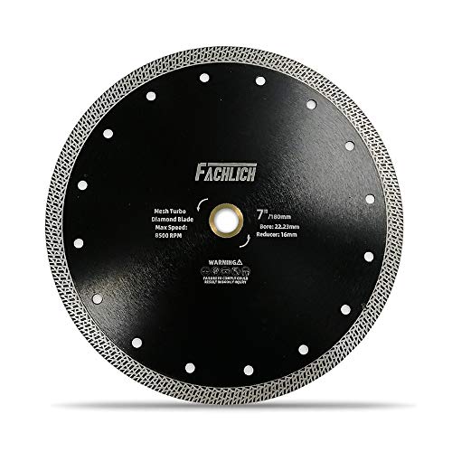 FACHLICH Diamant Trennscheibe 180MM mit Mesh Turbo Rim Segment Schneiden Fliesen Keramik Granit Marmor von FACHLICH