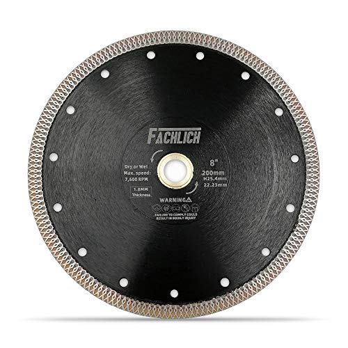 FACHLICH Diamant Trennscheibe 200MM Turbo Mesh Diamantklinge mit X Felgensegment für Hart Keramik Porzellan Fliesen Granit FACHLICH Diamant Trennscheibe 200MM Turbo Mesh Diamantklinge mit X Felgensegment für Hart Keramik Porzellan Fliesen Granit von FACHLICH