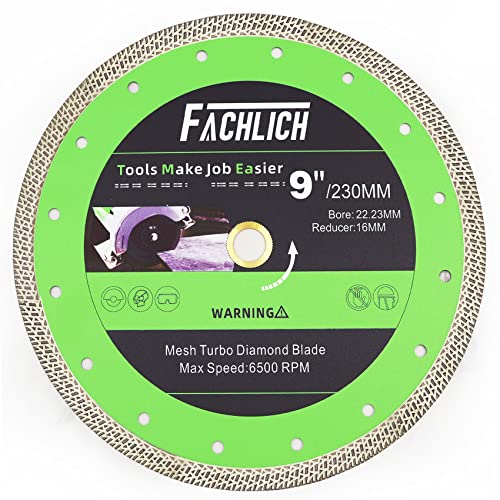 FACHLICH Diamant Trennscheibe 230mm mit Mesh Turbo für Porzellan Fliesen Marmor Keramik Granit von FACHLICH