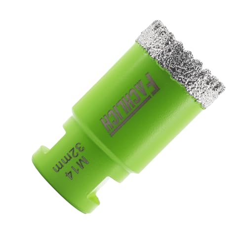 FACHLICH Fliesen Diamantbohrer 32mm M14 Gewinde Diamant-Bohrkrone Lochsäge Fliesen für Porzellan Fliese Keramik Granit Marmor Trockenbohren FACHLICH Fliesen Diamantbohrer 32mm M14 Gewinde Diamant-Bohrkrone Lochsäge Fliesen für Porzellan Fliese Keramik Granit Marmor Trockenbohren von FACHLICH