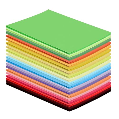 Origami-Papier, A4, 200 Blatt, 20 lebendige Farben, doppelseitig, 70 g/m², Pastellpapier, Karton für Kinder, Erwachsene, Anfänger, DIY-Kunst und Handwerk, bunte Projekte, Bastelpapier, Kopierpapier von FACHOI