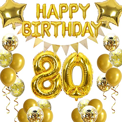 80.Geburtstag Dekoration Luftballons Gold, Ballon 80. Geburtstag Gold, Happy Birthday Folienballon 80, Geburtstagsdeko Mann 80 Jahr, Luftballon 80. Geburtstag Party Deko Mann,80 Geburtstag Deko(80.) 80.Geburtstag Dekoration Luftballons Gold, Ballon 80. Geburtstag Gold, Happy Birthday Folienballon 80, Geburtstagsdeko Mann 80 Jahr, Luftballon 80. Geburtstag Party Deko Mann,80 Geburtstag Deko(80.) von Fechy