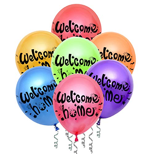 FACHY 21 Stück Willkommen Zuhause Dekoration 20 Stück Welcome Home Tropische Luftballons für Hause Familie Partei Dekoration von FACHY
