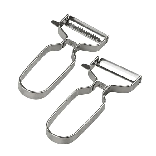 Chefkoch Premium Schäler-Set, Edelstahl – Julienne-Schäler & Zwei-Wege-Schäler für schnelles Schälen – Spülmaschinenfest, Für Links- & Rechtshänder – Silber Chefkoch Premium Schäler-Set, Edelstahl – Julienne-Schäler & Zwei-Wege-Schäler für schnelles Schälen – Spülmaschinenfest, Für Links- & Rechtshänder – Silber von FACKELMANN