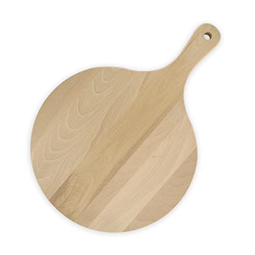 FACKELMANN FCK31760 Pizzabrett mit Griff, Durchmesser 30 cm, Holz, braun, 23.5 cm (Packung mit 6) von FACKELMANN