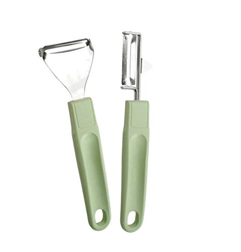 FACKELMANN Schäler Ecolution Set, umweltfreundliche Küchenhelfer mit ergonomischem Griff, nachhaltige Küchenutensilien zum Schälen von Gemüse und Obst (Farbe: Mintgrün/Silber), Menge: 1 x 2er Set von FACKELMANN