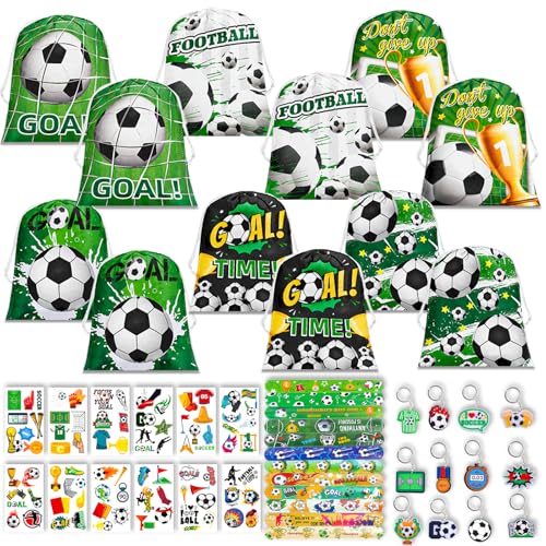 FACLJSSX Fußball-Partyzubehör, 12 Stück Fußball-Partytütenfüller, 12 Tattoo-Aufkleber, Fußball-Armband, Fußball-Schlüsselanhänger für Geburtstag, Fußball-Party, Geschenktüten FACLJSSX Fußball-Partyzubehör, 12 Stück Fußball-Partytütenfüller, 12 Tattoo-Aufkleber, Fußball-Armband, Fußball-Schlüsselanhänger für Geburtstag, Fußball-Party, Geschenktüten von FACLJSSX
