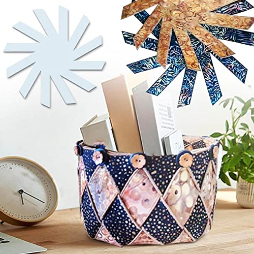 FACULX Korbvorlagen zum Nähen, Woven Spiral Aufbewahrungskorb Vorlage, Acryl Quilting Vorlage Nähmaschine Lineal DIY Patchwork Werkzeug von FACULX