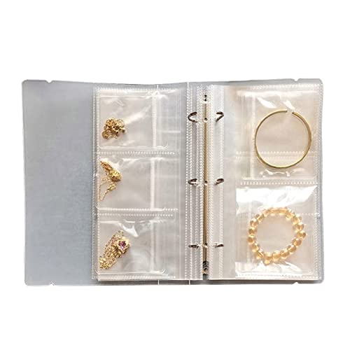 FACULX Transparentes Schmuck-Aufbewahrungsbuch – Schmuck-Aufbewahrungsbuch – Ohrring-Halter, Organizer-Album mit 50 dicken PVC-Taschen, Reise-Schmuck, Ohrringe, Box, Box (100 Kartenfächer) von FACULX