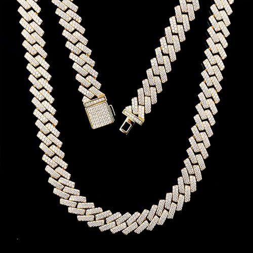 FADELU Kubanische Gliederkette Halskette Schmuck Gold Iced Out Miami Diamant Silber 925 Sterling Silber für Männer Vergoldet Vorausgesetzt von FADELU