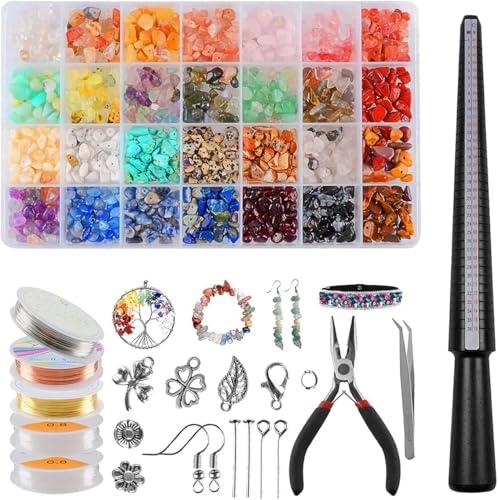FAEFTY Schmuckherstellung Kit, Schmuck Selber Machen Set, Natürlicher Edelstein Set, Edelstein Perlen für Halsketten Ohrring Armbänder DIY Zubehör FAEFTY Schmuckherstellung Kit, Schmuck Selber Machen Set, Natürlicher Edelstein Set, Edelstein Perlen für Halsketten Ohrring Armbänder DIY Zubehör von FAEFTY