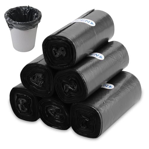 FAELNK Kleine Müllbeutel 3L, 180 Stück, 30 * 35 cm Mini Müllbeutel Kleinen Müllsäcke für Mini-Tisch Mülleimer Badezimmer Büro Auto Mülltasche Lebensmittel Mülltasche (Schwarz,6 Rolle) von FAELNK